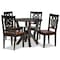 Baxton Studio Valda Modern Two-Tone Dark Brown and Walnut Brown Finished Wood 5-PC Dining Set 178-11384-10900-Zoro - alternate 1